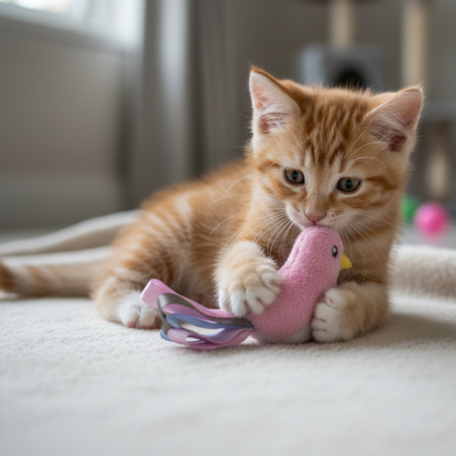 Tootoy! Peluche con Catnip Pájaro con Lazos para gatitos