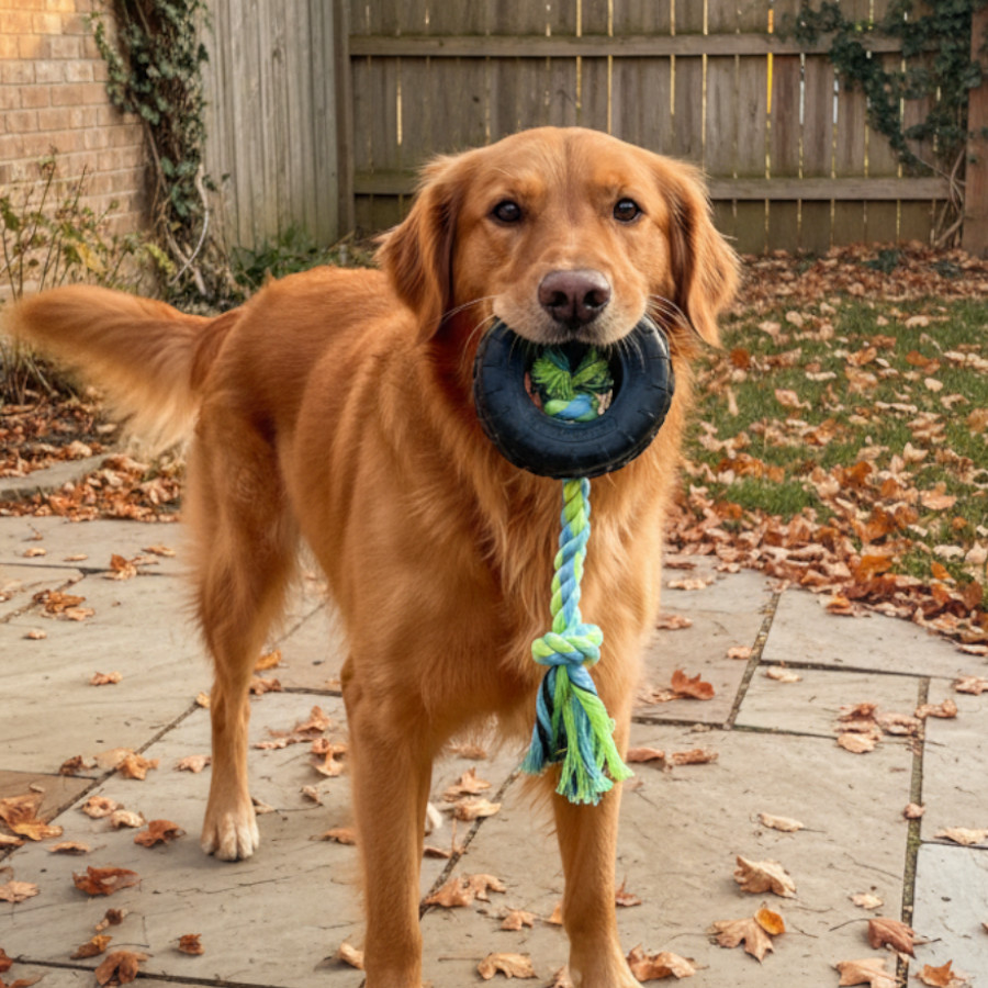 Tootoy! Mordedor Neumático de Goma con Cuerda para perros