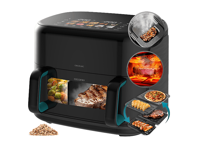 /freidora-de-aire--cecotec-cecofrygrill-smokin’prime-11000-2800-w-funcion-ahumador-doble-cesta-11-l-grill-negro