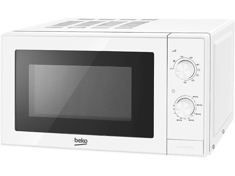 Microondas con grill - Beko MGC 20100 W, 700 W Potencia Microondas, 900 Grill, 5 niveles, Función 20 l, Blanco