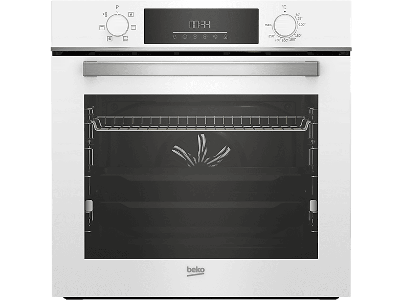 Horno - Beko BBIE18300W, Multifunción, Hidrólisis, 72 l, 59.4 cm, Tecnología Aeroperfect, Función vapor, Blanco