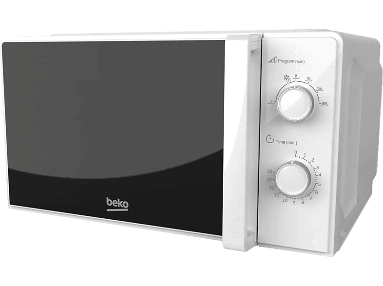 Microondas - Beko MOC20100WFB, 700W, 5 Niveles, 20 l, Función Descongelación, Blanco