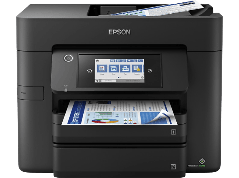 Impresora multifunción tinta - Epson Workforce Pro WF-4830DTWF, Impresión doble cara, Color, WiFi, Fax, Negro