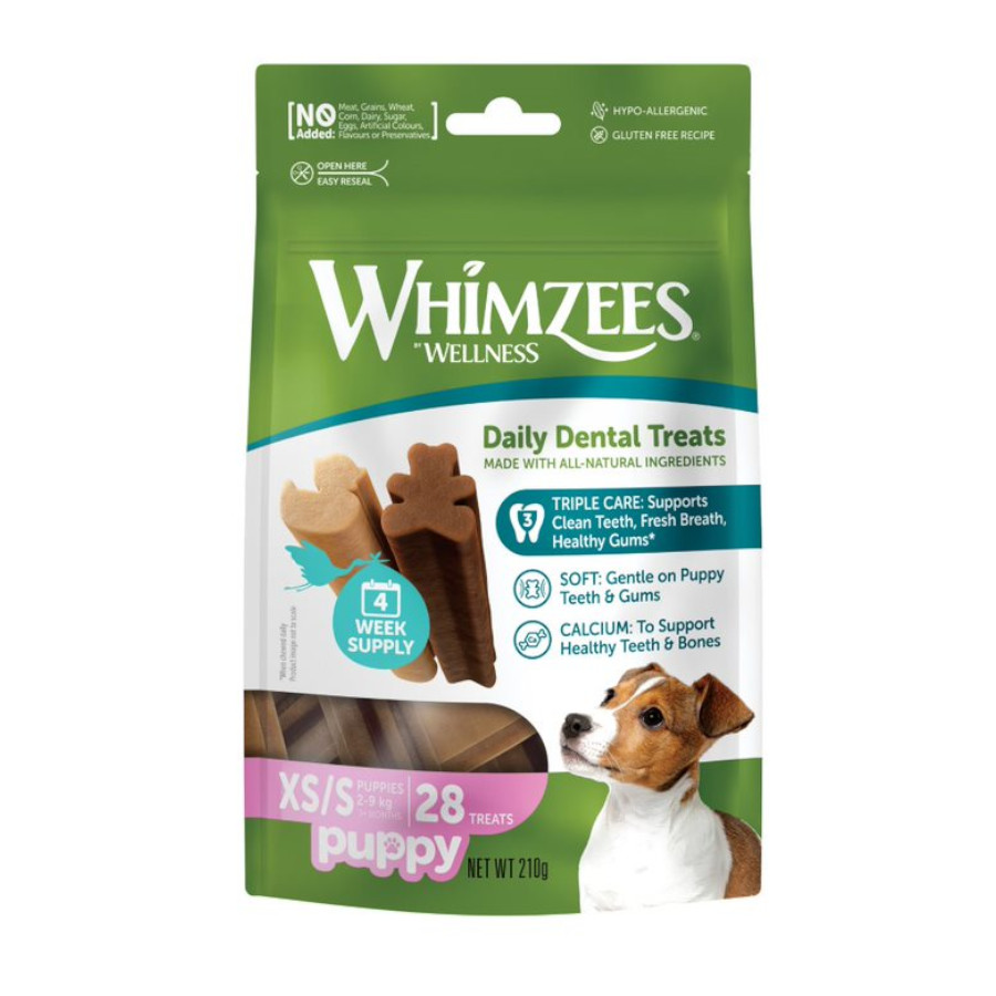 56 barritas Whimzees Puppy XS/S Snacks Dentales Naturales para perros ¡Pack ahorro!