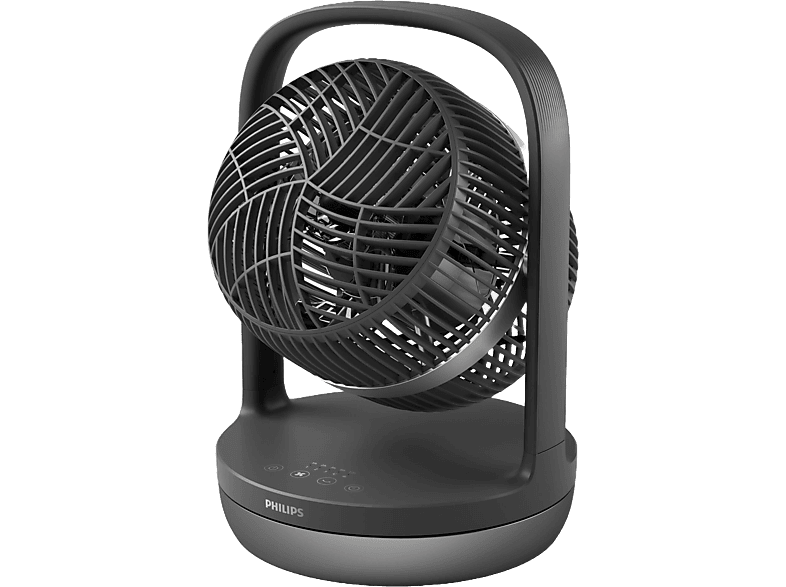 Ventilador de sobremesa - Philips CX3050/01,3 velocidades, 27 W, Máxima refrigeración, Ultrasilencioso, Temporizador, Negro