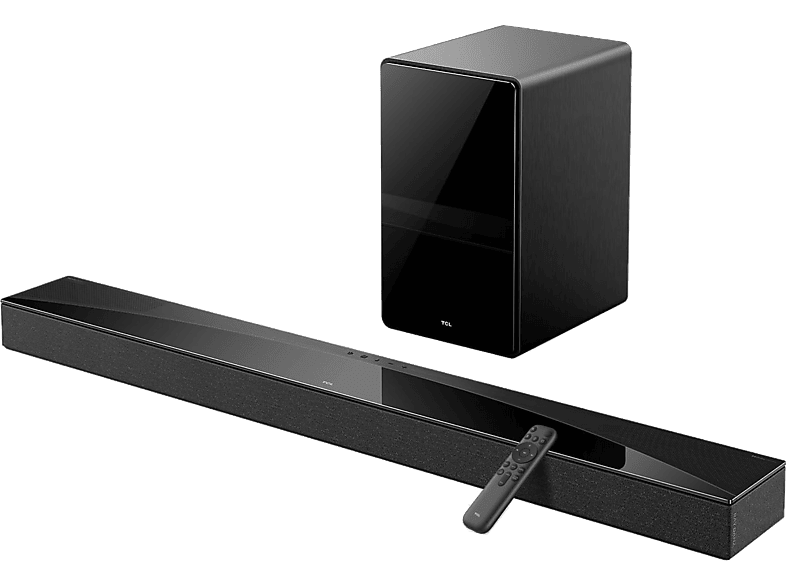 Barra de sonido - TCL Q75HE, Bluetooth, Inalámbrico, 620W, Dolby Atmos, Canal 5.1.2, Titanio oscuro