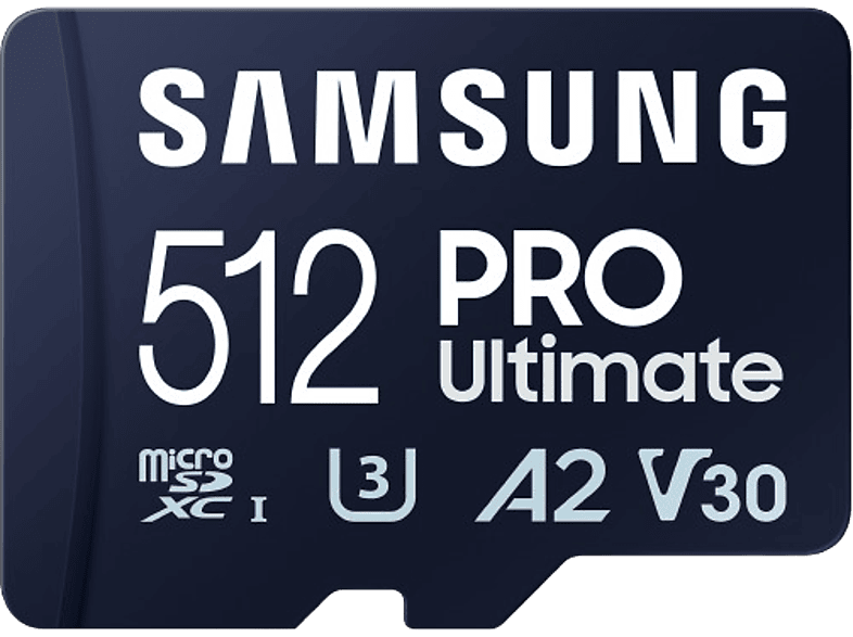 Tarjeta Micro SDXC - Samsung PRO Ultimate UHS-I , 512GB, Hasta 200 MB/s, U3, V30, Azul