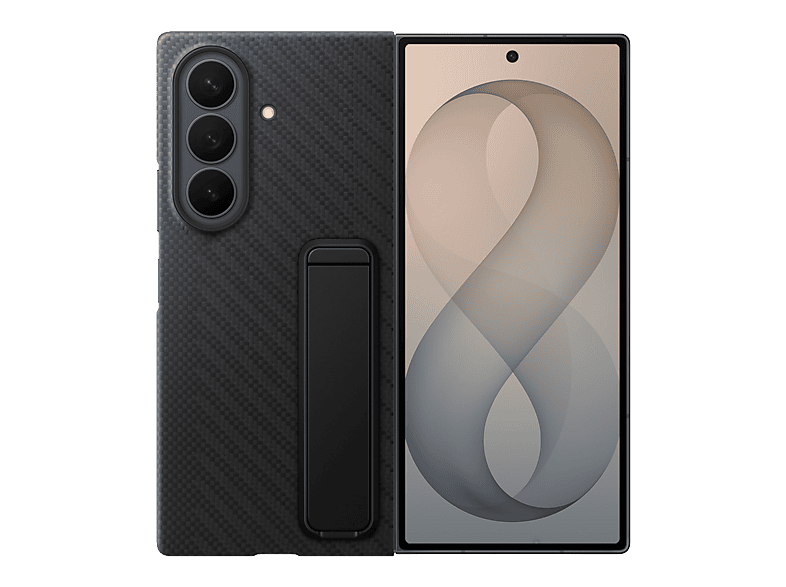 Funda móvil - Samsung Carbon Standing Case, Para Galaxy Z Fold8 Ultra, Con soporte, Negra