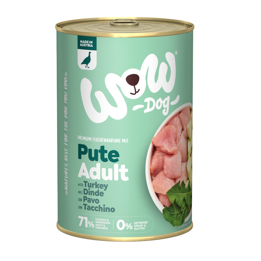 400 g Wow Food Adult Pavo lata para perros