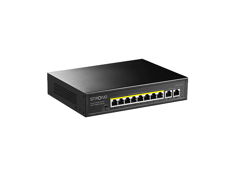 Switch - Strong SW8010POE+, 20 Gbps, 8x POE, 2x Enlace ascendente Ethernet, Negro