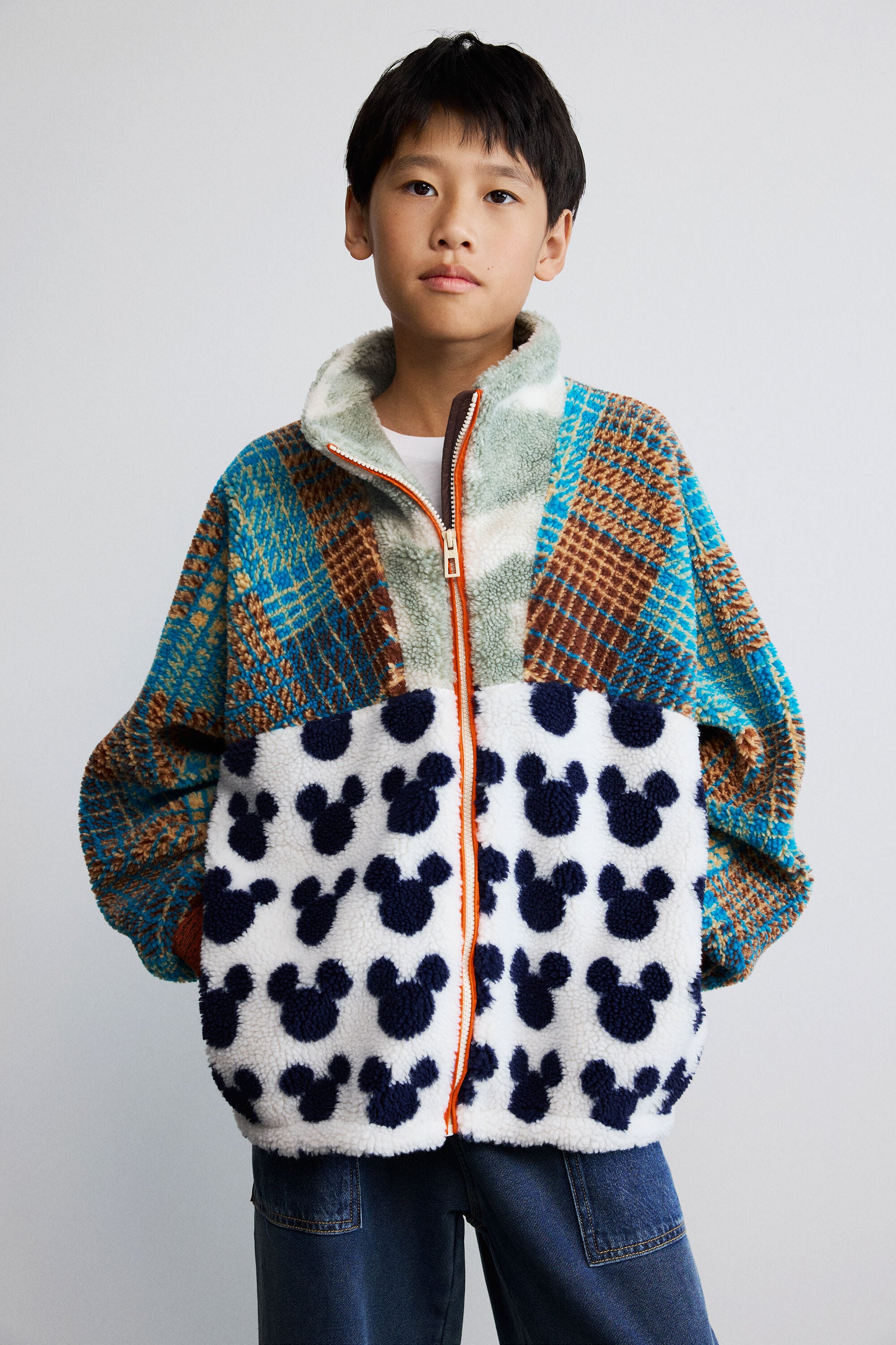 /desigual-abrigo-cuadros-mickey-ninos-poliester-verde-5/6
