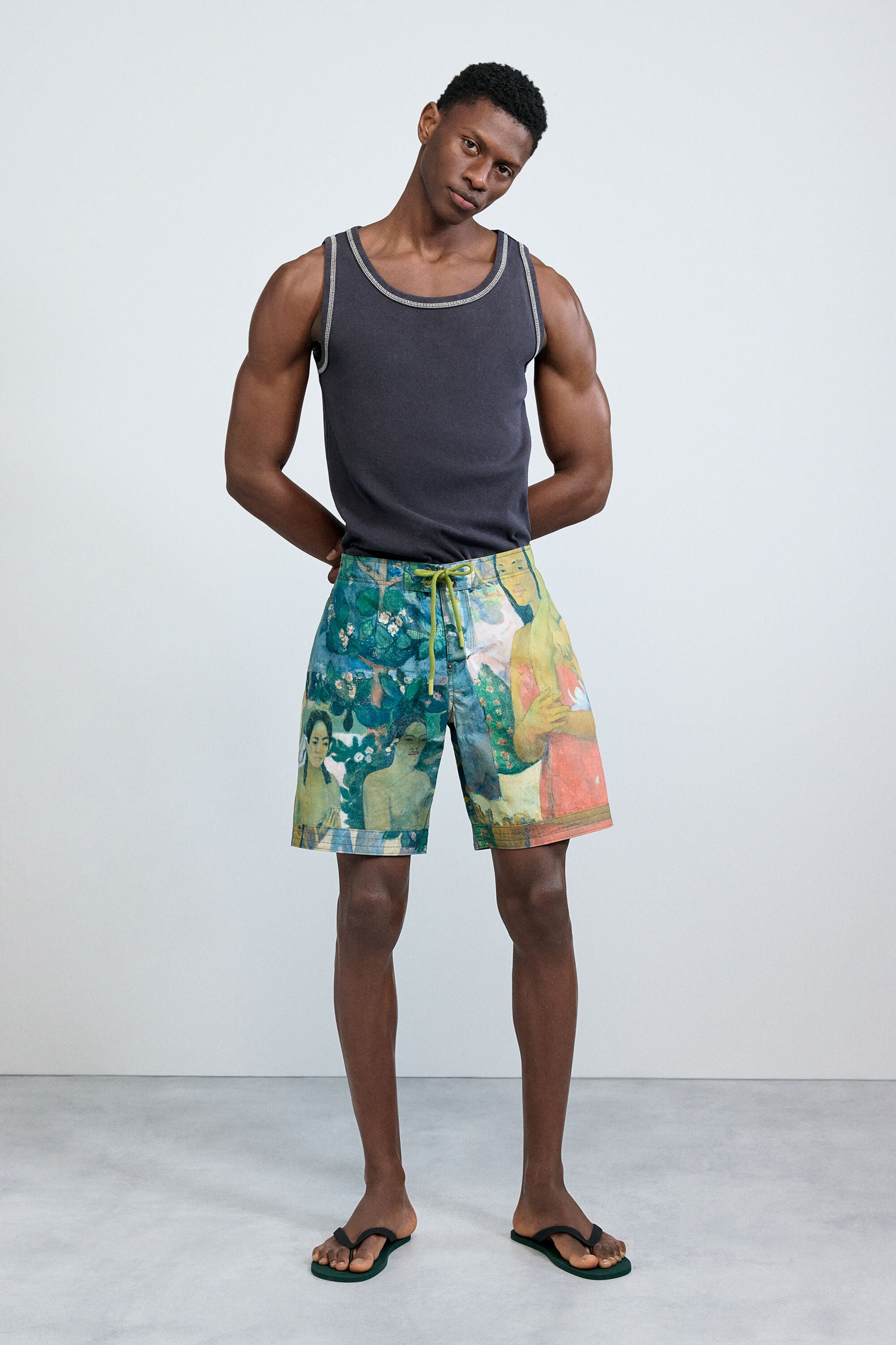 Desigual, Bañador estampado gaugin, Hombre, Algodon, Rojo, S