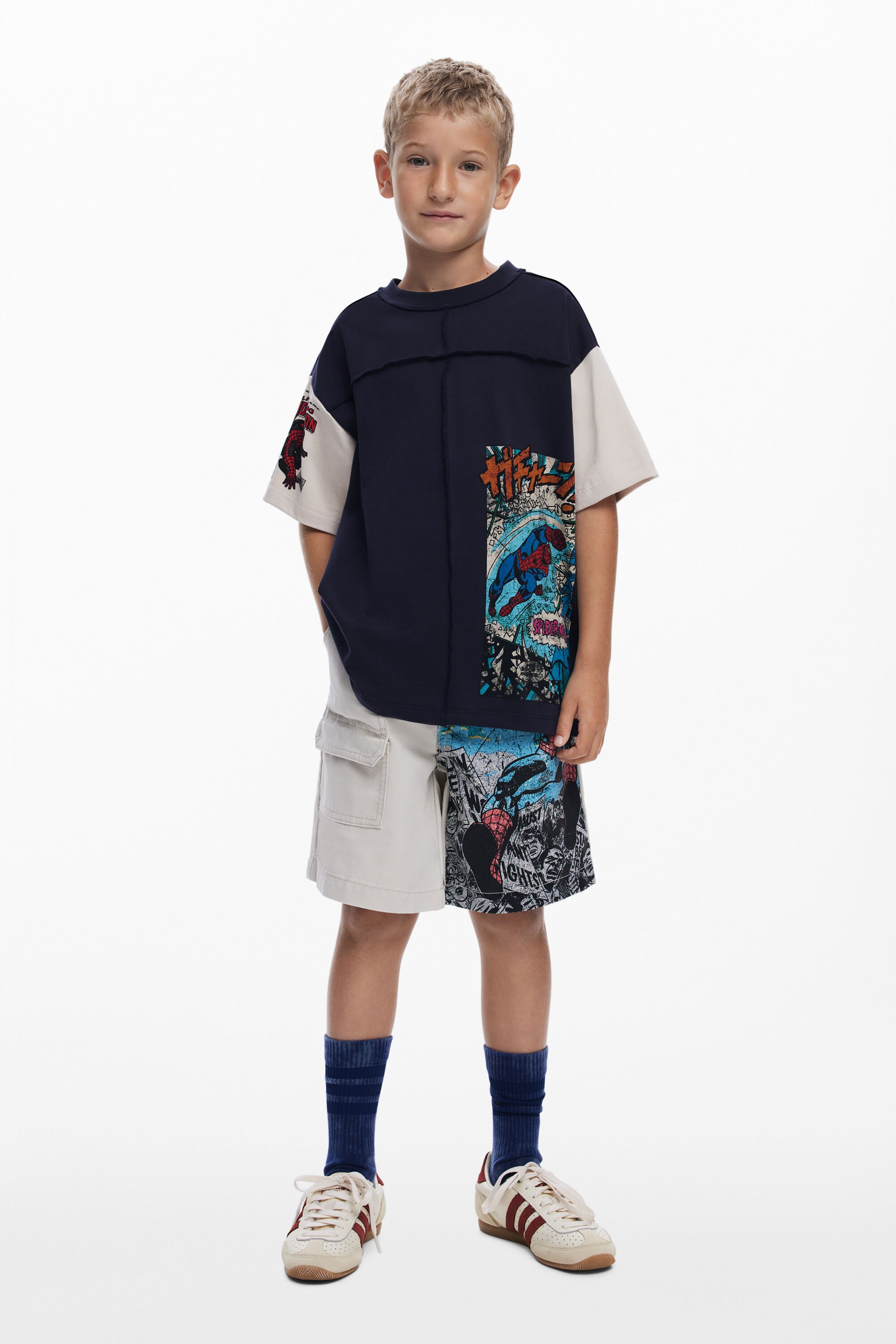Desigual, Bermuda Spiderman™, NiñOs, Algodon, Blanco, 13/14