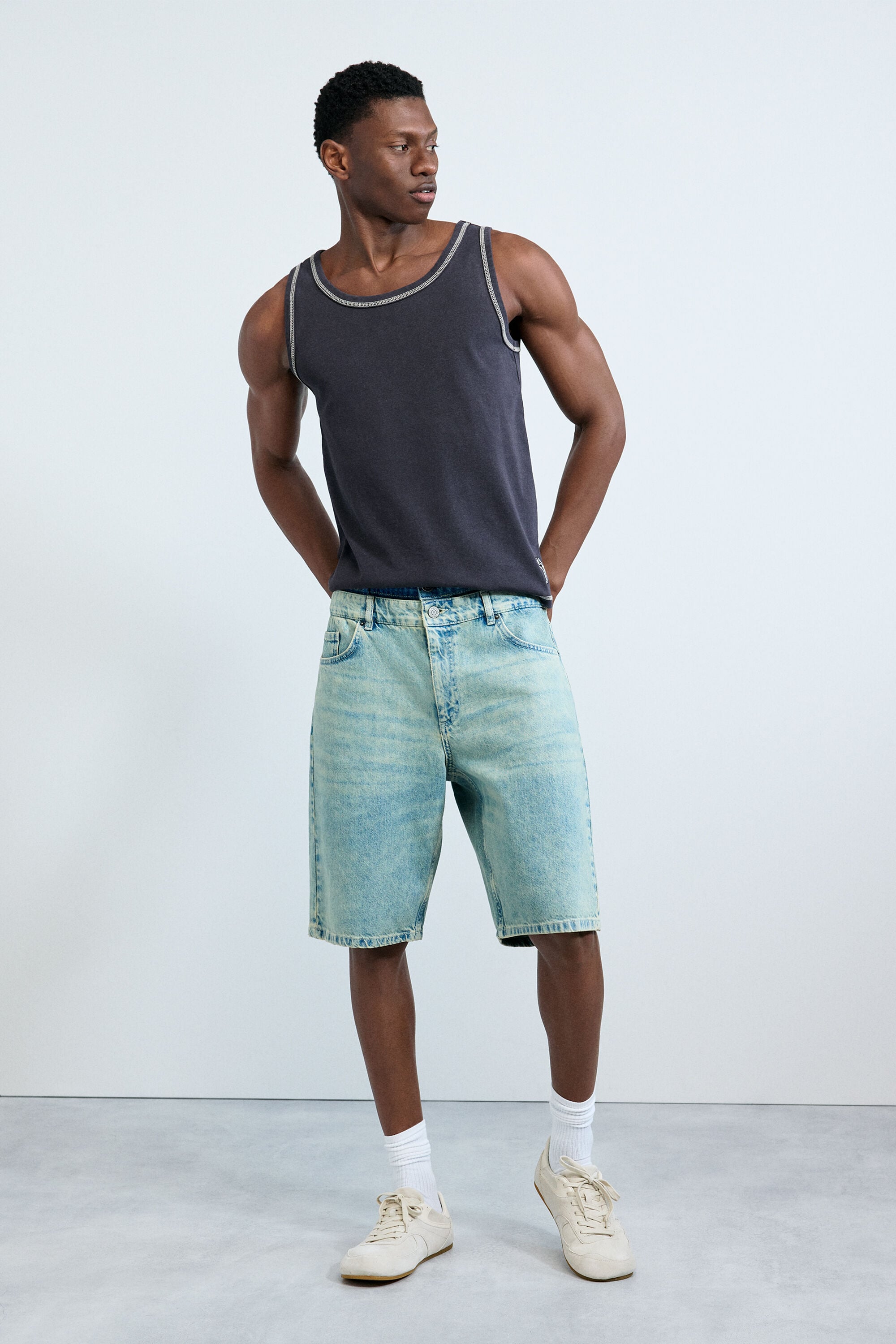 Desigual, Bermuda vaquera híbrida, Hombre, Algodon, Azul, 30