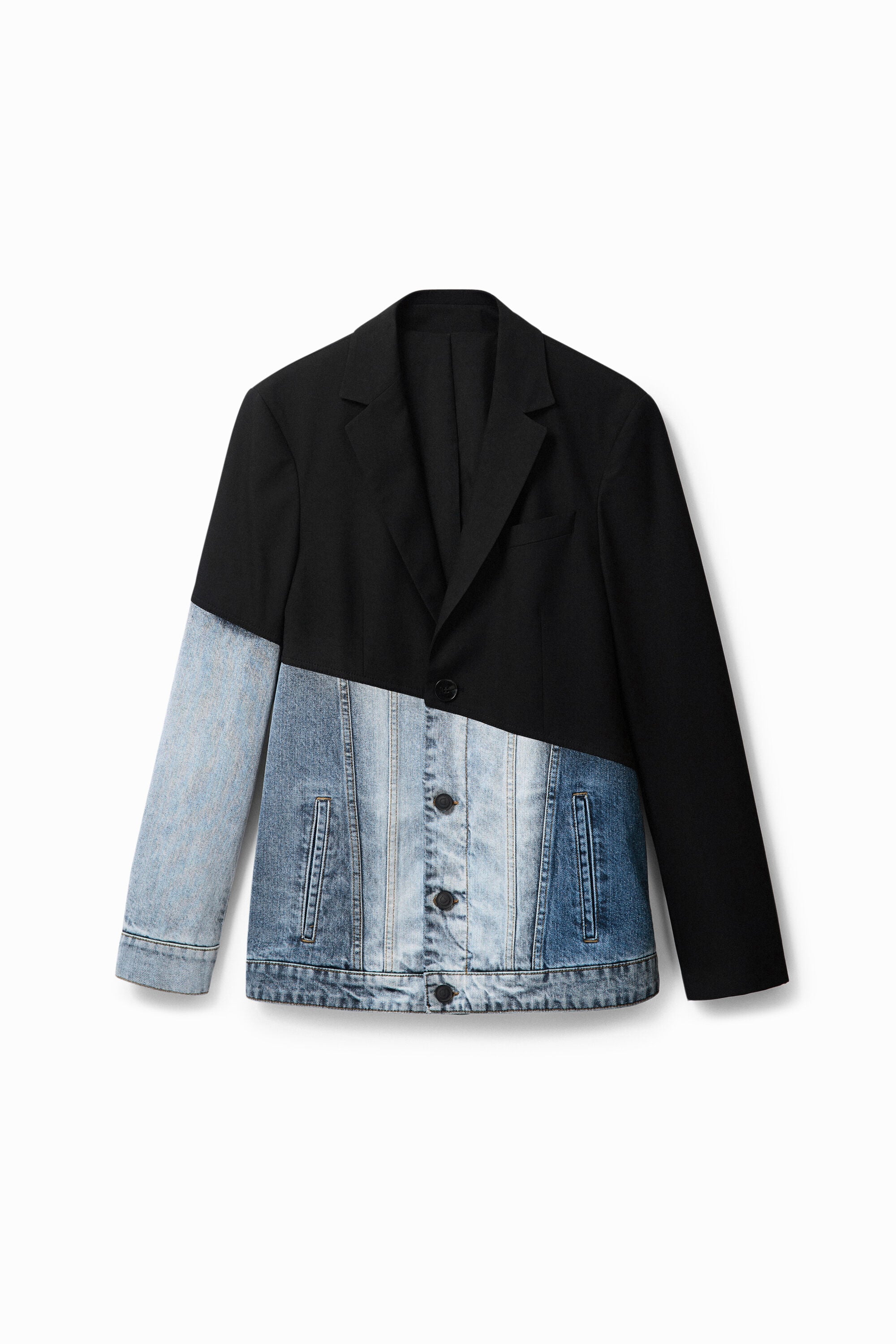Desigual, Blazer vaquera bimateria, Negro, 52