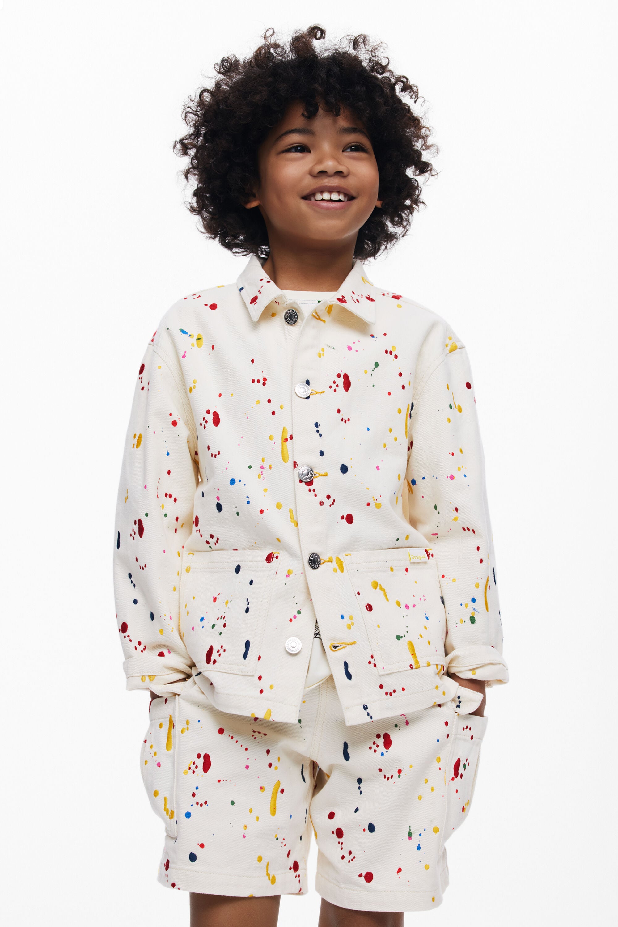 Desigual, Camisa splash, NiñOs, Algodon, Blanco, 11/12