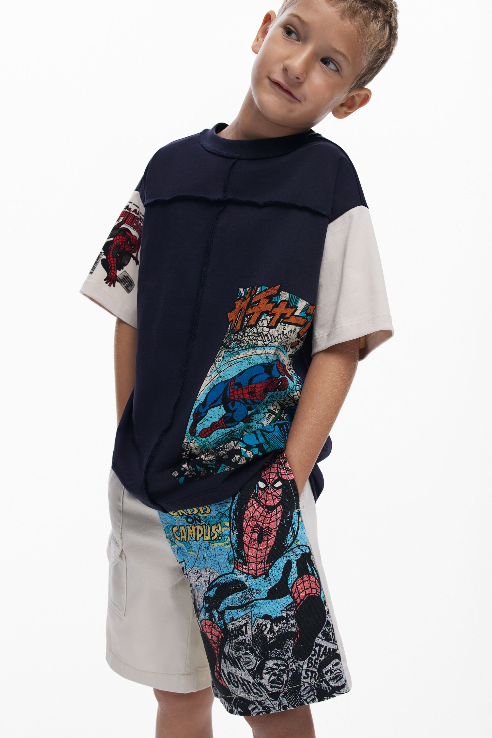 /desigual-camiseta-spiderman-comic-ninos-algodon-azul-7/8