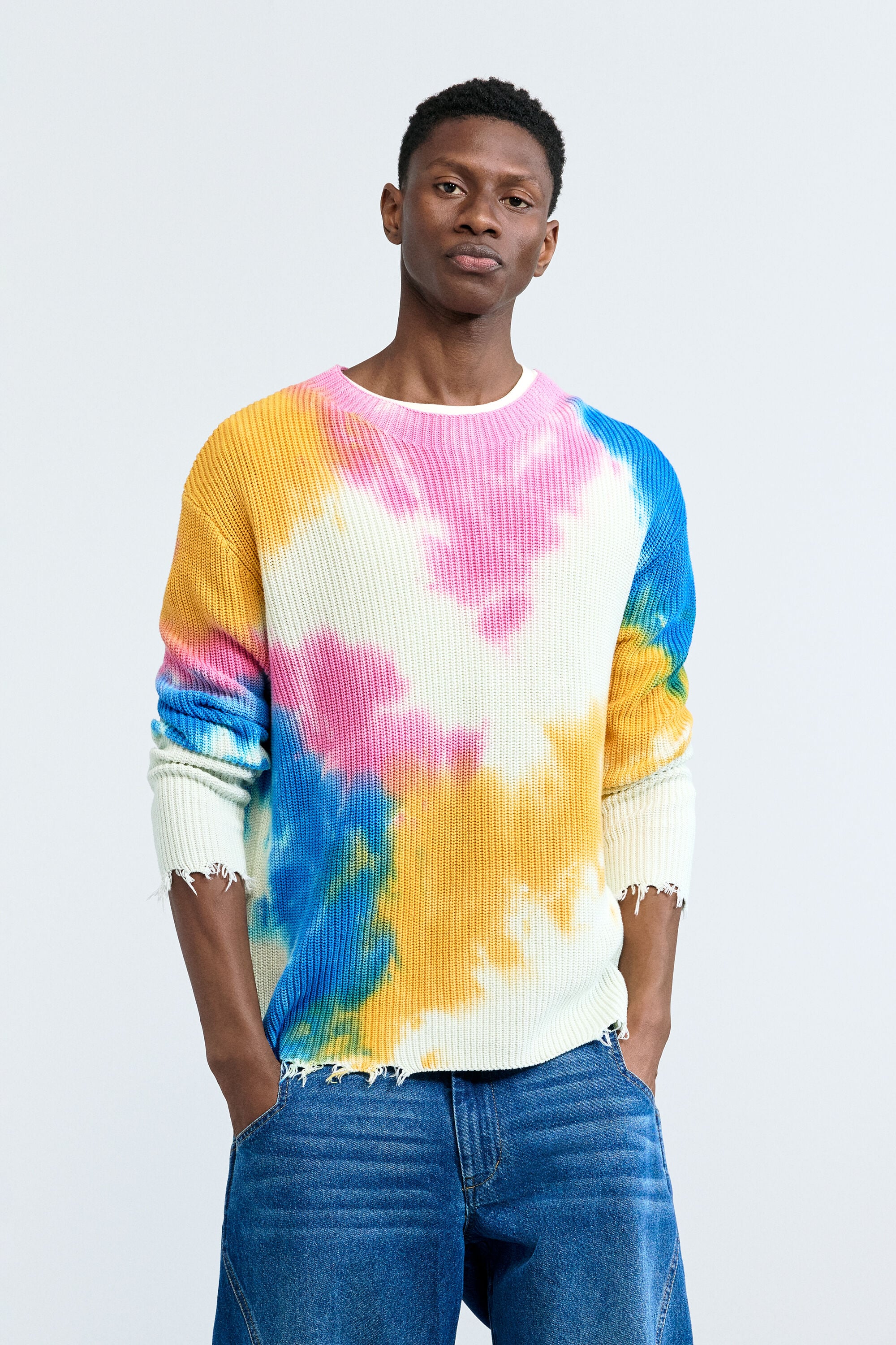Desigual, Jersey tie dye, Hombre, Algodon, Rojo, L