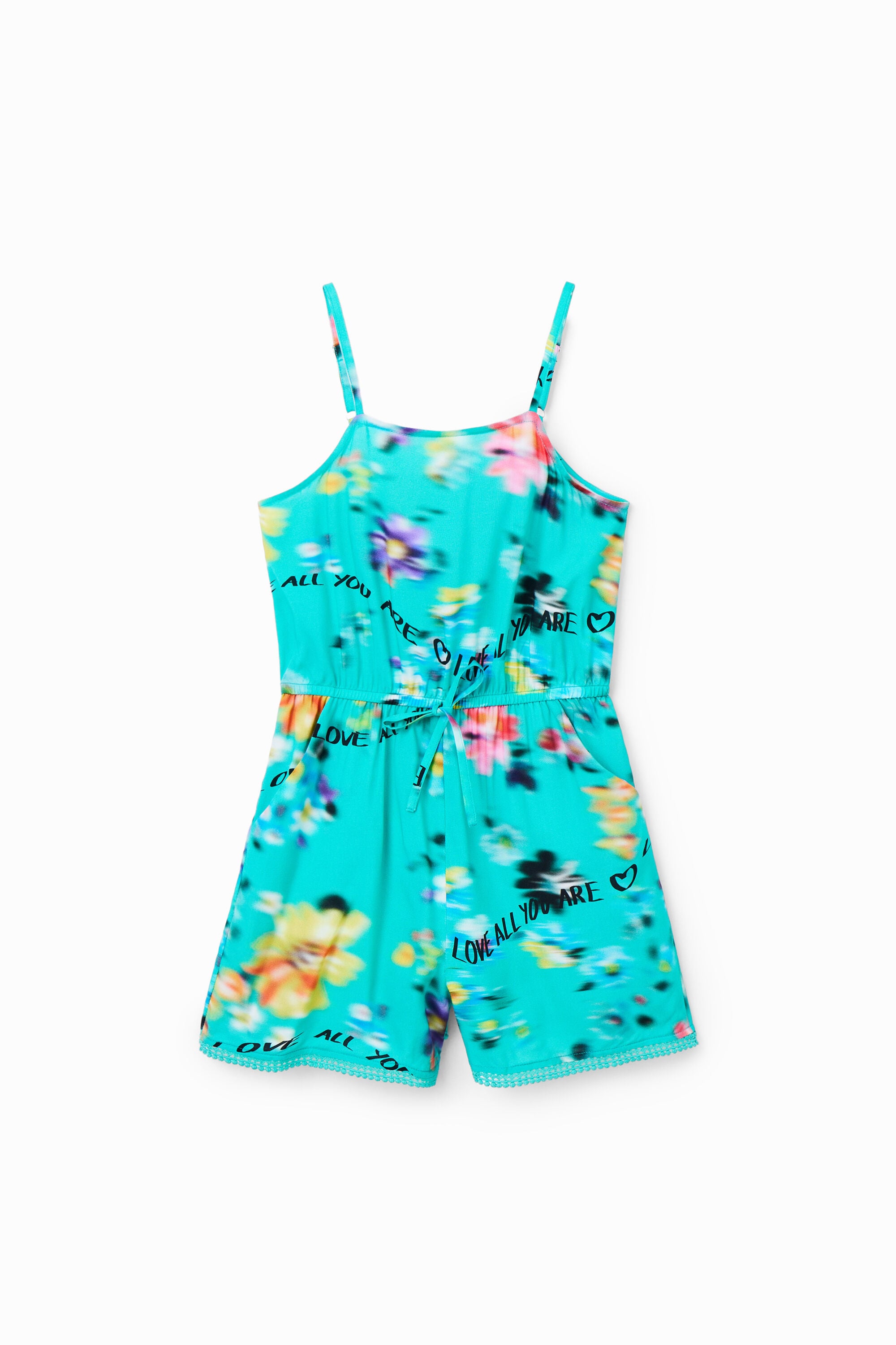 Desigual, Mono corto tirantes, Viscosa, Verde, 13/14