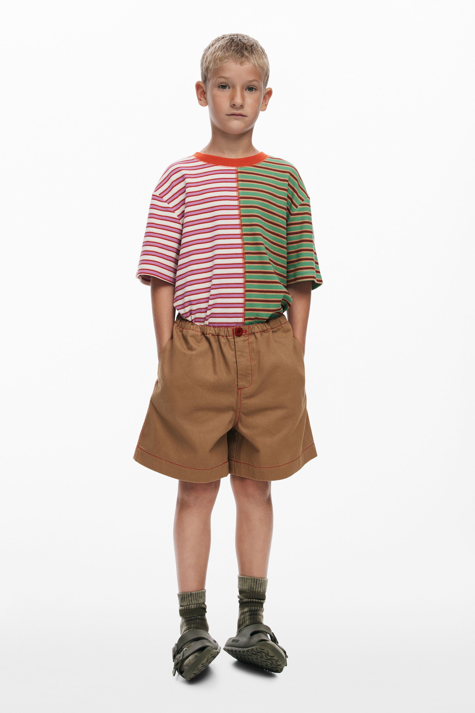 /desigual-pantalon-corto-costuras-ninos-algodon-marron-3/4