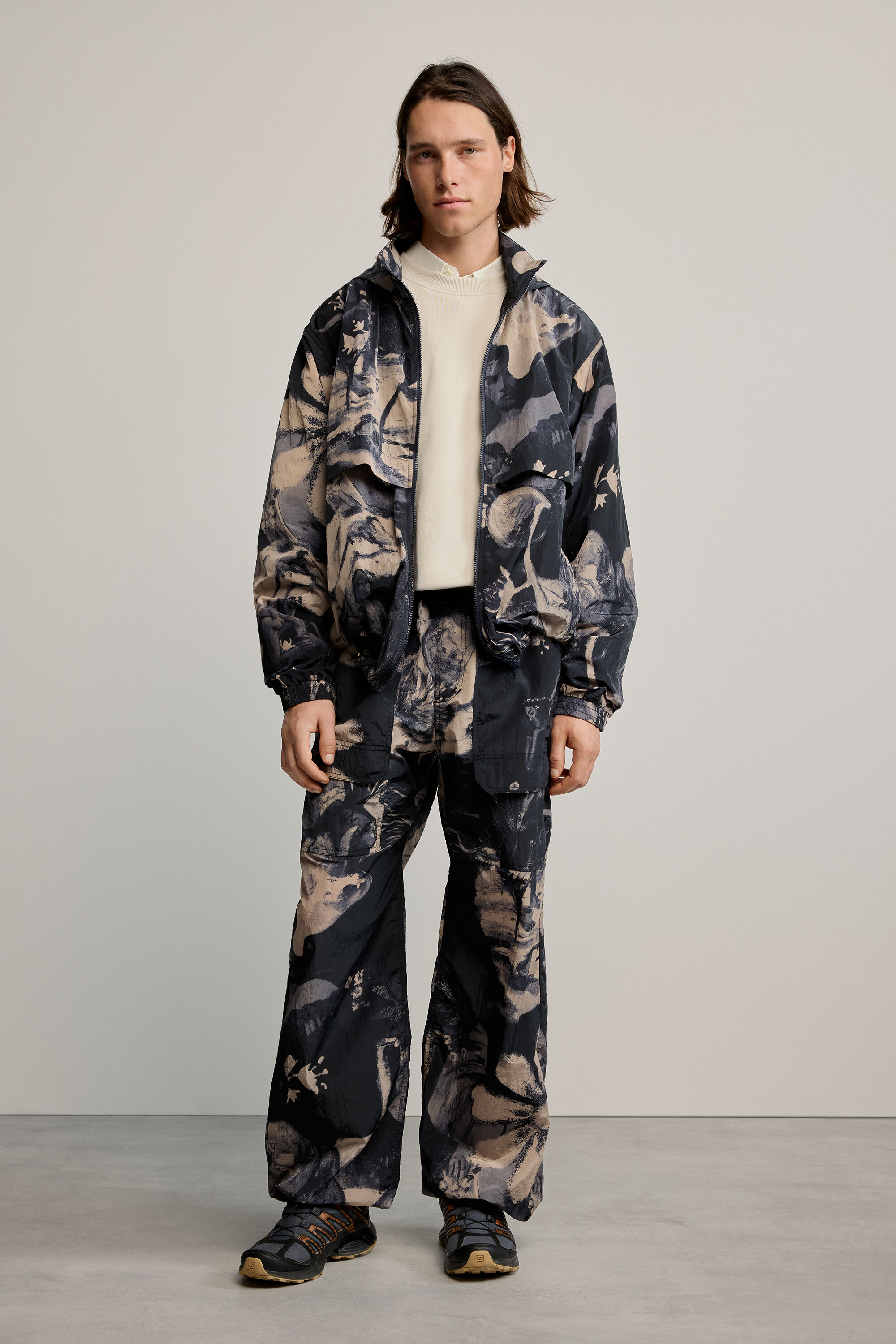 Desigual, Pantalón largo estampado, Hombre, Poliamida, Negro, XL