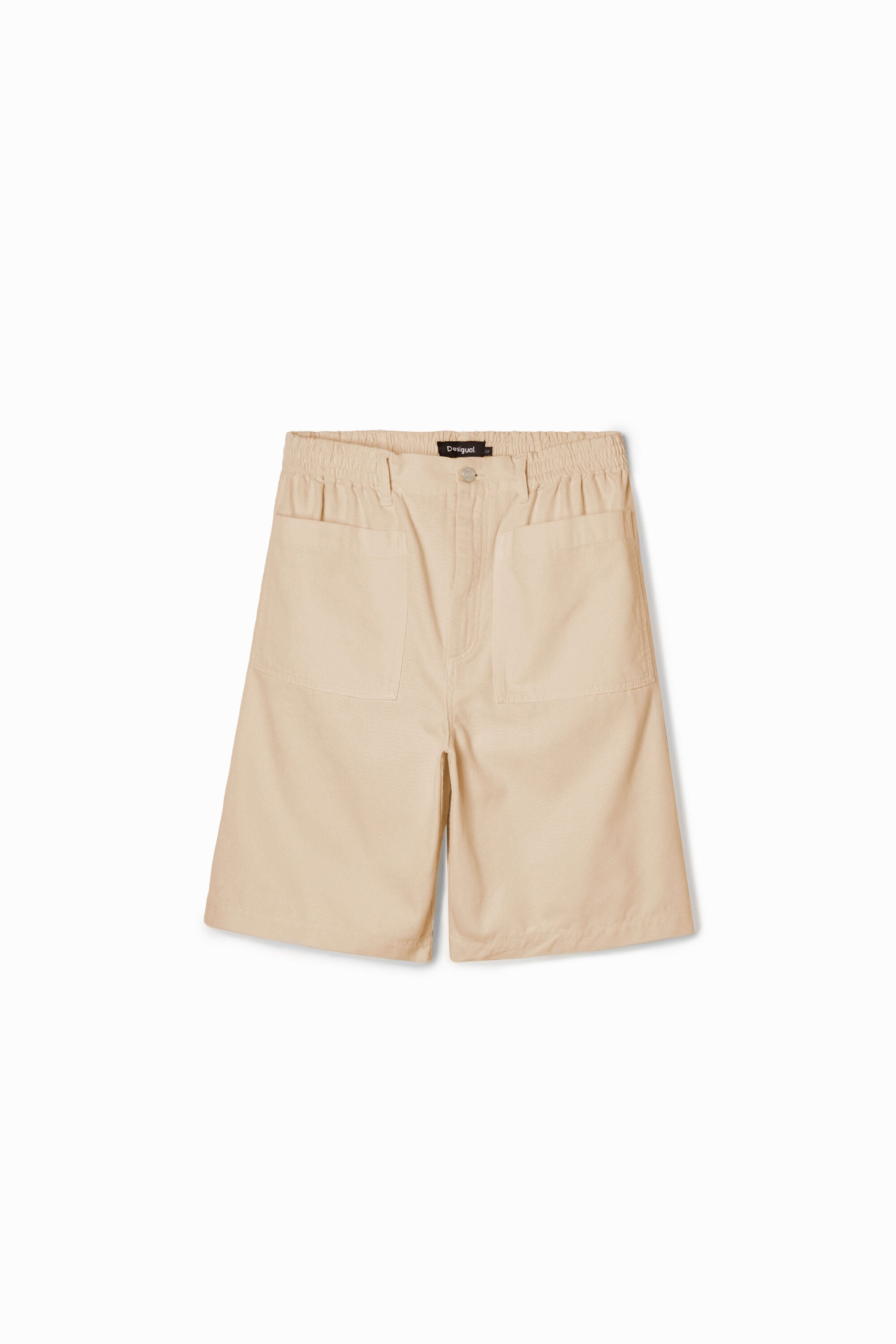 Desigual, Shorts lisos bolsillos, Hombre, Algodon, Blanco, XL