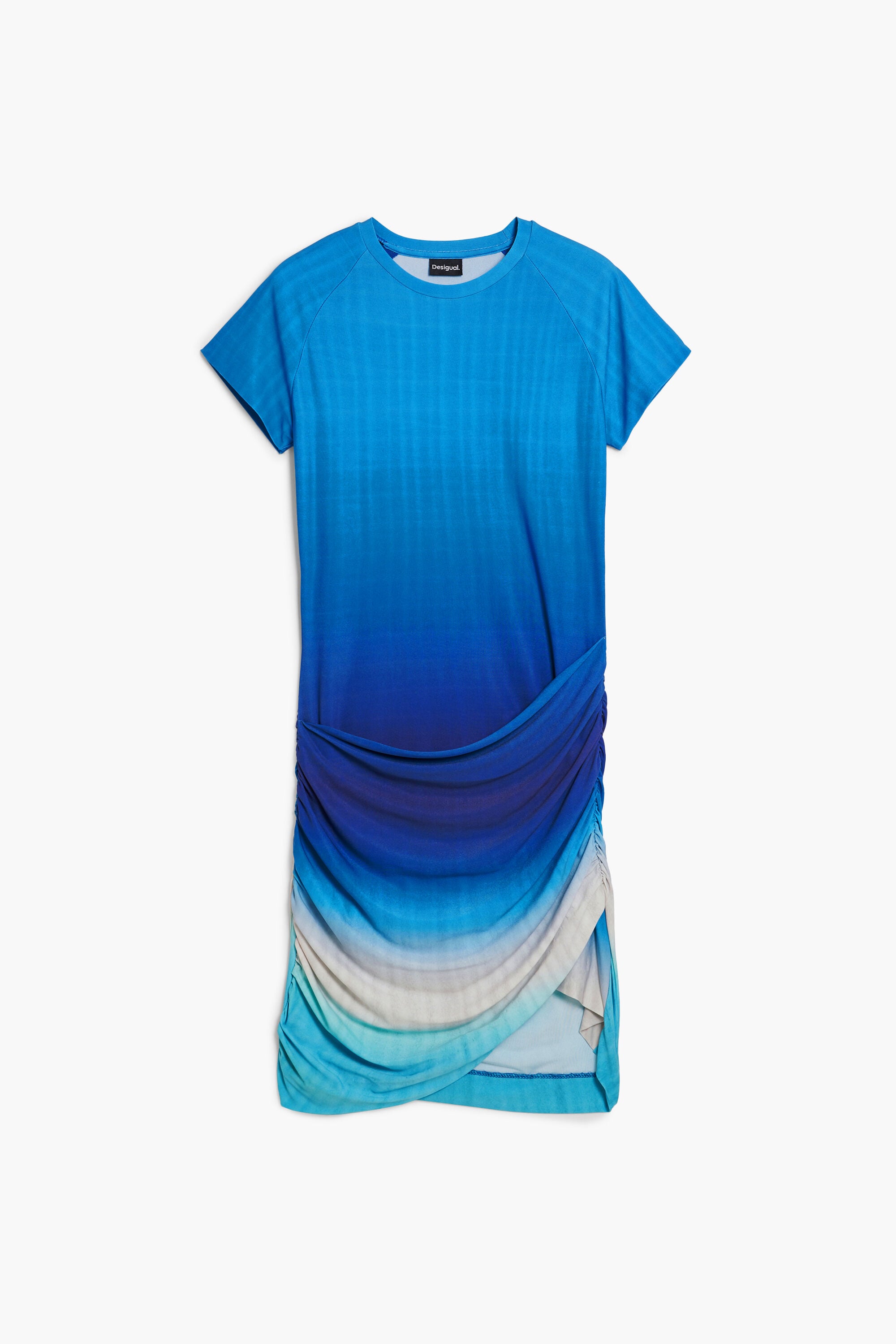 /desigual-vestido-corto-falda-drapeada-poliester-azul-m