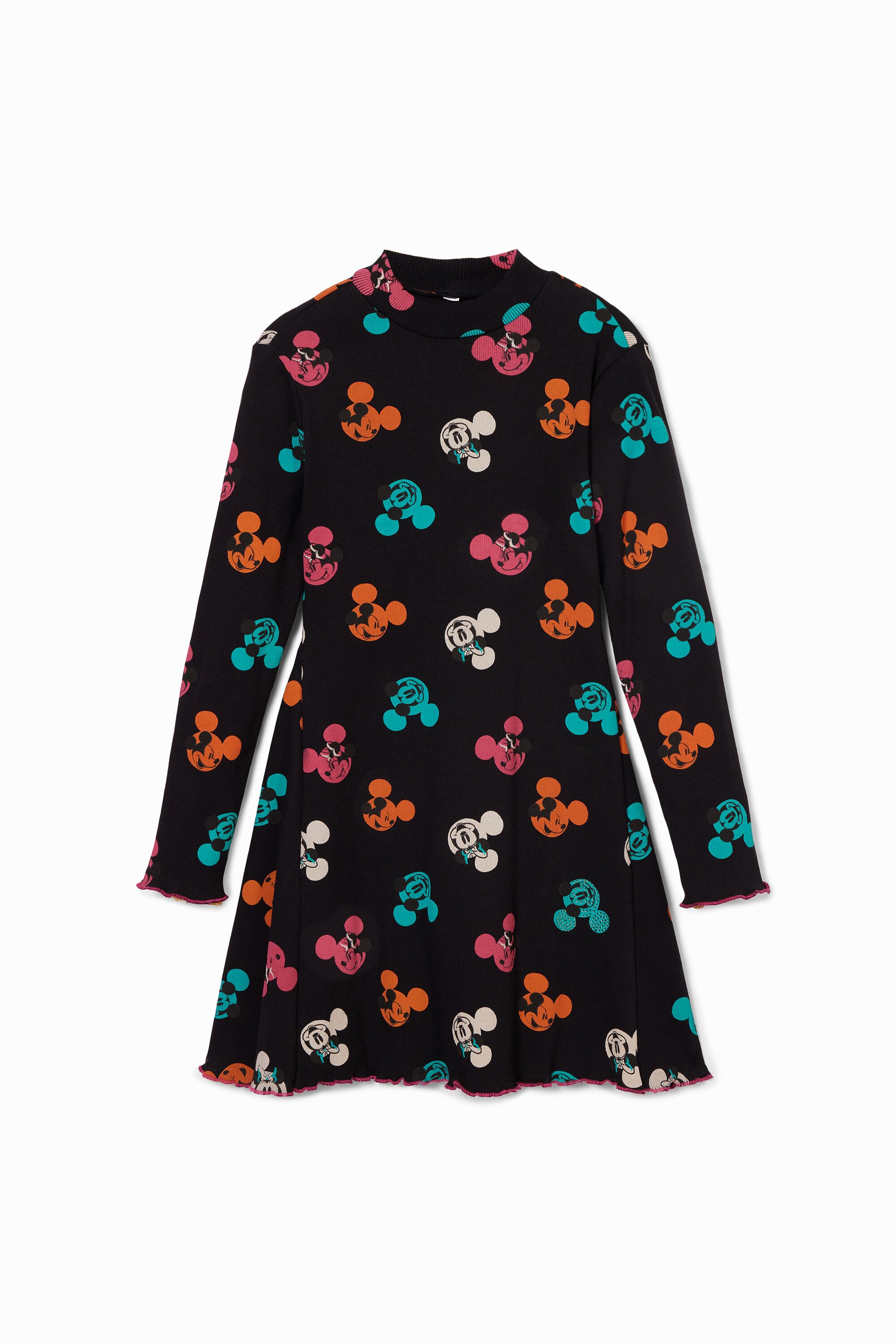 Desigual, Vestido Mickey Mouse, Algodon, Negro, 7/8