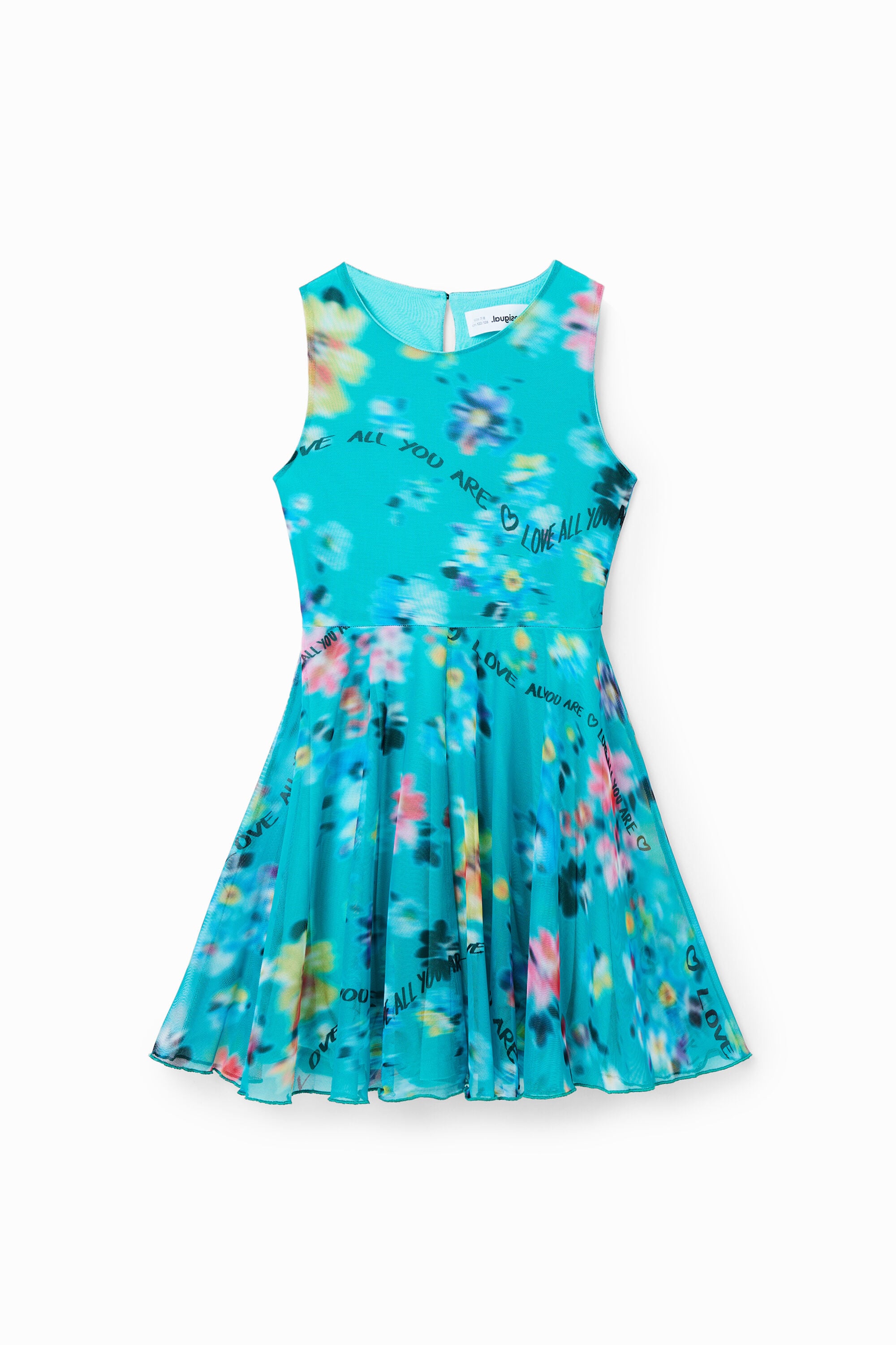 Desigual, Vestido sin mangas desenfocado, Poliester, Verde, 5/6