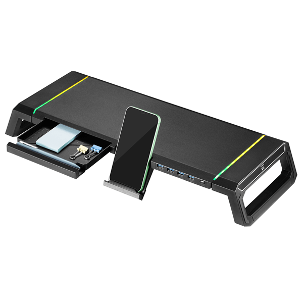 ELEVADOR MONITOR EWENT PLEGABLE RGB CON HUB USB CAJON Y SOPORTE MOVIL