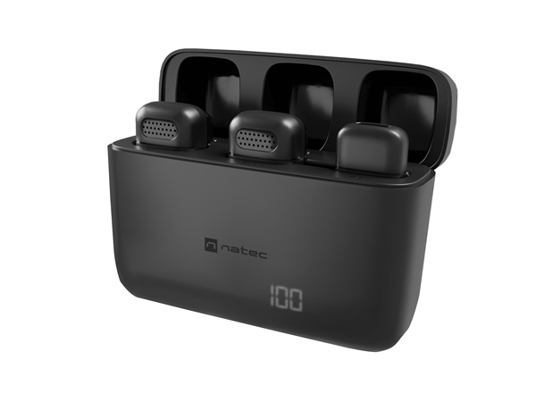 MICROFONO PARA SMARTPHONE NATEC HOPPER LAVALIER WIRELESS USB-C 2 MICROFONOS