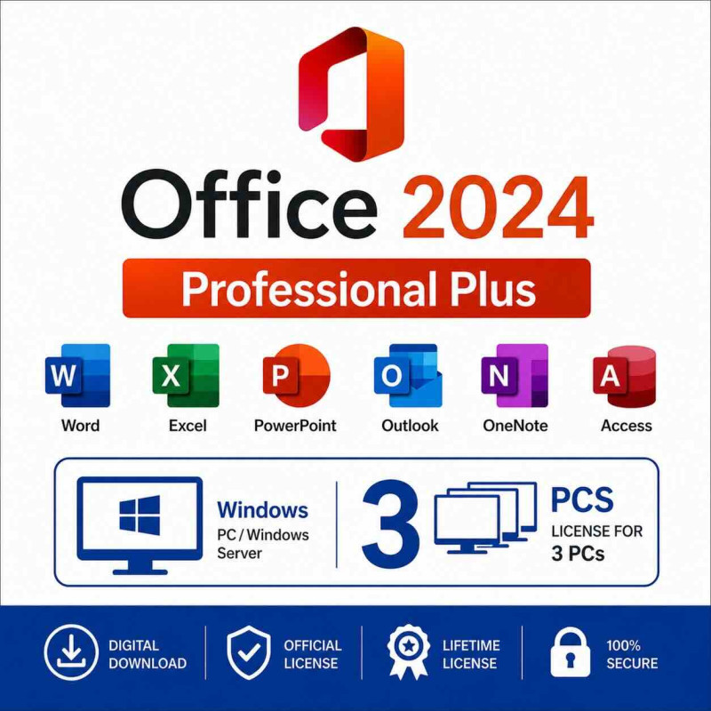 Office 2024 Professional Plus para 3 PCs